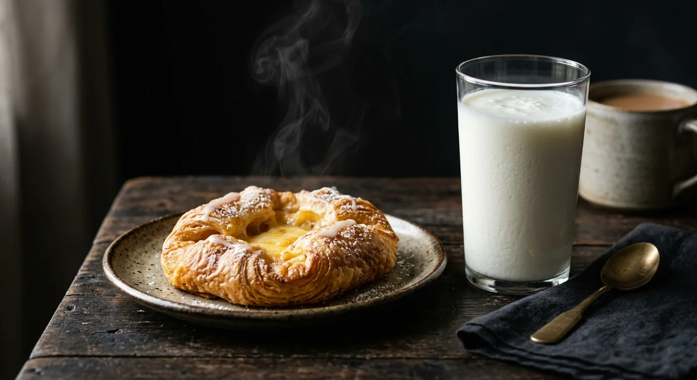 Merdenea caldă alături de un pahar de kefir